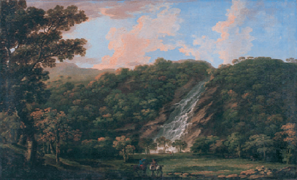 George Barret, Powerscourt Waterfall  oil on linen, 69 x 96.5 (1948)